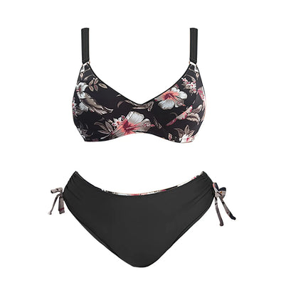 Vintage Ladies Split Swimsuit High Waisted Bottom Bathing Suits Plus Sized Summer Swimwear Women Two Pieces Swimsuits купальник