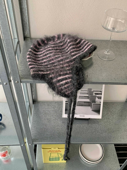 2025 new Fashion Knitted Hat Women Autumn Winter Skullies Beanies Ladies Colorful Earflap Cap Female Handmade Tassels Beanie Hat