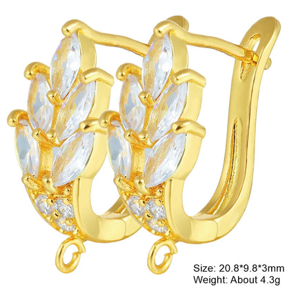 Juya 18K Gold Silver Plated Fastener Bales Fixture Earring Hook Locks For DIY Women Fashion Crystal Agate Charms Earrings Making