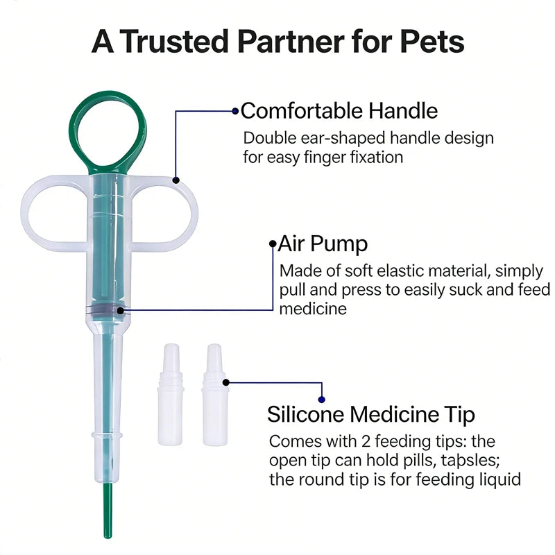 Pet Medicine Dispenser Cat Tablet Syringe Feeder Soft Tip Multi-Purpose Feeder Cat Pill Shooter Pet Pill Applicator Pet Supplies