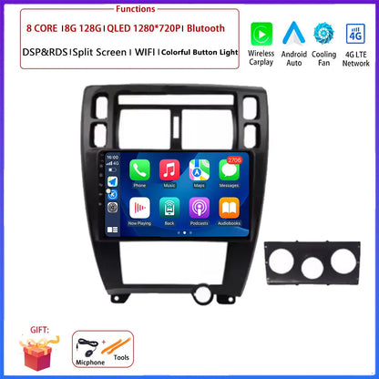 Player GPS Navigation Carplay Auto Android 16 For Hyundai Tucson 2004 -2009 Car Radio Multimedia Stereo Video