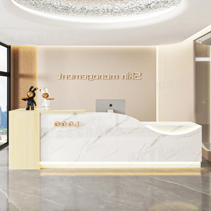 Customized Equipment Reception Desk Beauty Simple Creative Aesthetic Reception Desks Trendy Luxury Mostrador Office Furniture