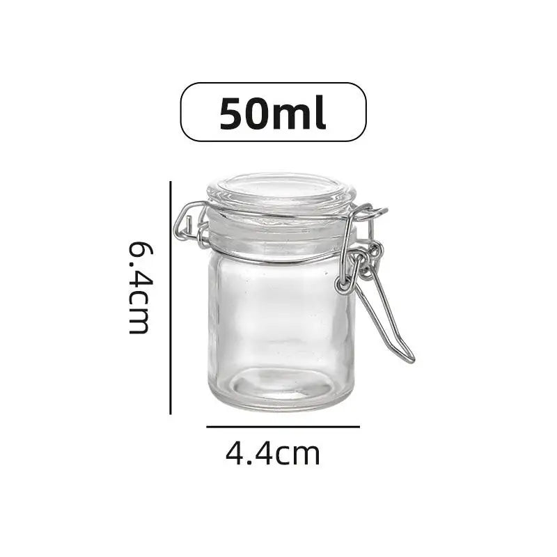 Transparent Glass Jar for Kitchen 50/100ml Sealed Storage Bottle Big Mouth Pickle Fruit Jam Container Household Food Canning
