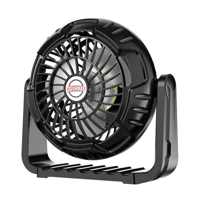 Portable Camping Fan with Integrated LED Light Perfect for Outdoor Adventures Adjustable Airflow and Bright Illumination