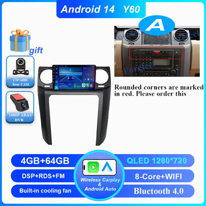Car Android 16 GPS Navigation For Land Rover Discovery 3 2004 -2009 Auto Radio Stereo Multimidia Video Player Carplay NO 2DIN 4G