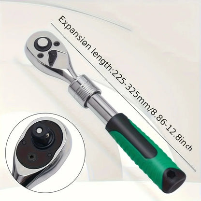Ratchet Wrench 72 Tooth Telescopic 1/4 3/8 1/2 Inch Socket Automotive Nut Reversible Drive Wrench Mechanical Hand Repair Tool