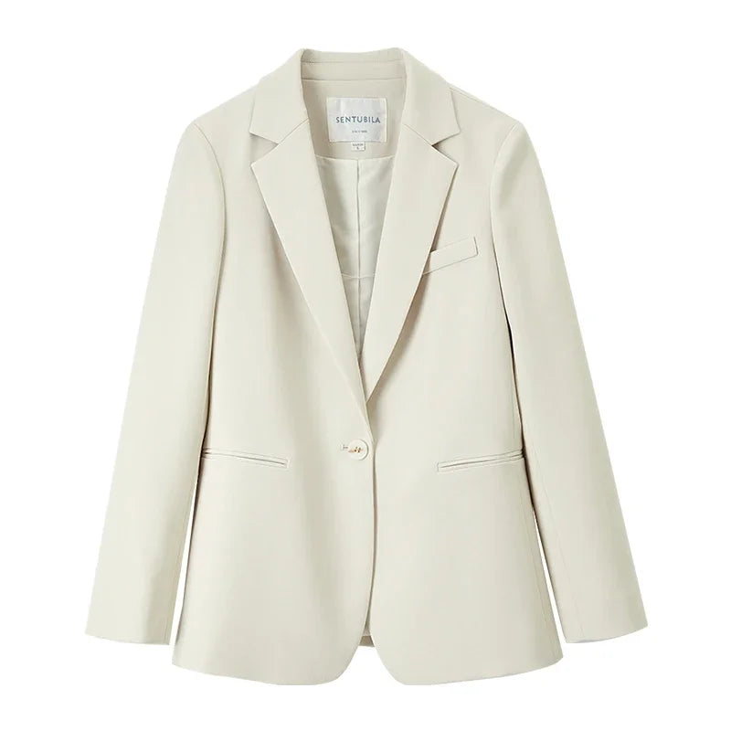 SENTUBILA Blazer Women 2025 Spring Autumn Elegant Fashion Office Lady Work Business Professional Notched Suit Jacket 153XA3220X