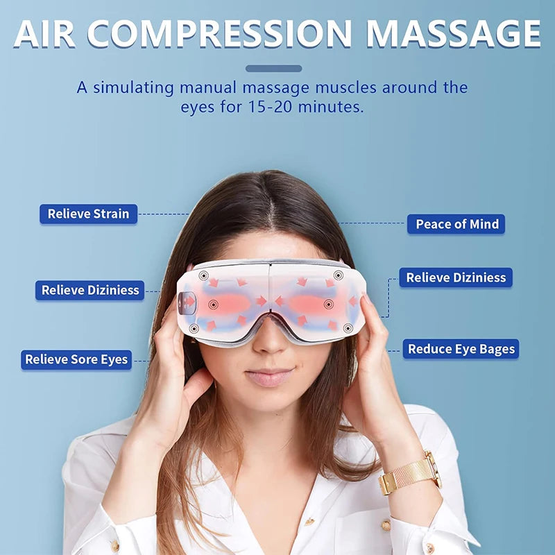Massage Machine Low Frequency Vibration Eye Massager Small for Women Heated Eye Shade Relaxation Treatment Vibrator Masajeador