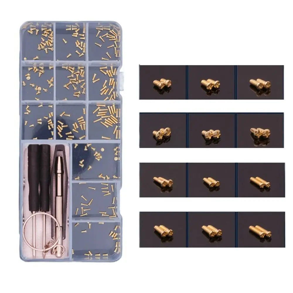 Screwdriver Assorted Kit Glasses Screws Replacement Glasses Screws Sets Sunglass Repair Tool Glasses Screws Eyeglass Nose Pads