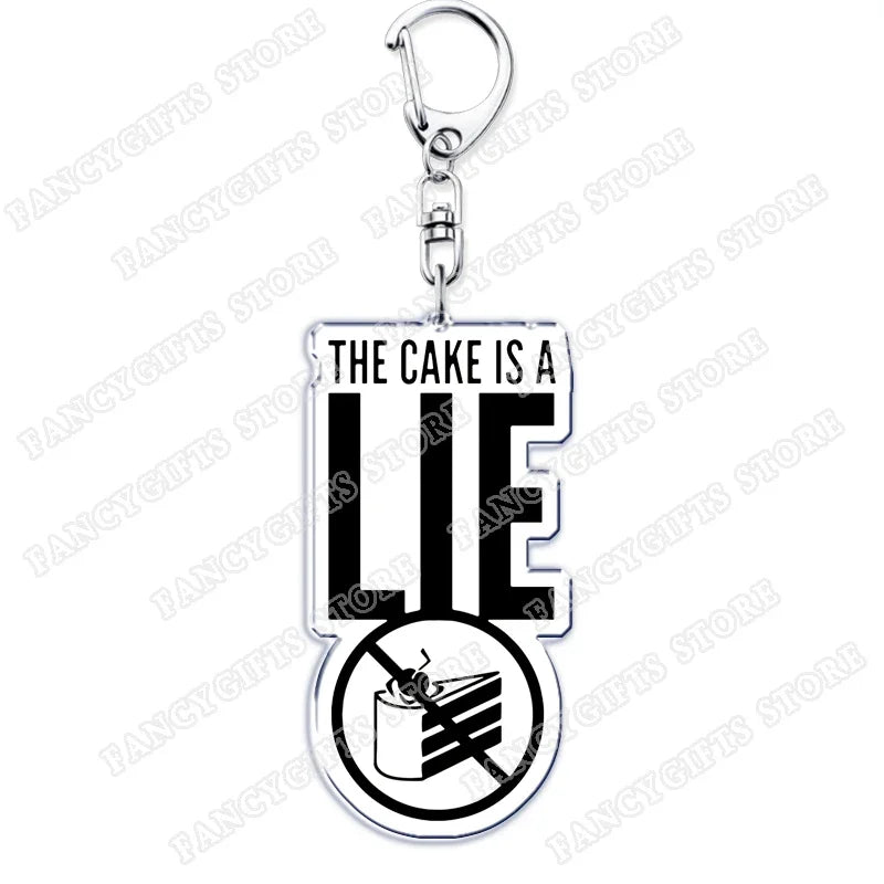 Trending Video Game Keychains for Accessories Bag Glados Aperture Laboratories Science Keyrings Jewelry Gamer Fans Gaming Gifts