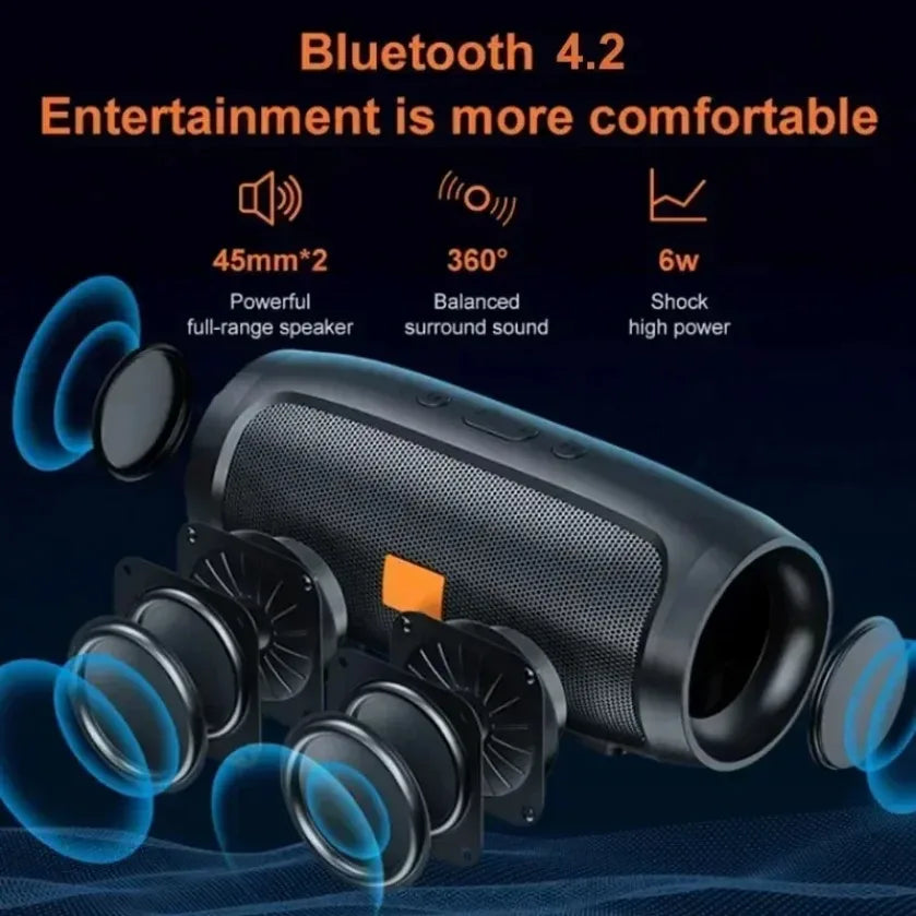 XIKCU Dual Speaker Bluetooth Speaker Stereo Outdoor Tfusb Playback Fm Voice Broadcasting Portable Subwoofer 50 Wireless Speaker