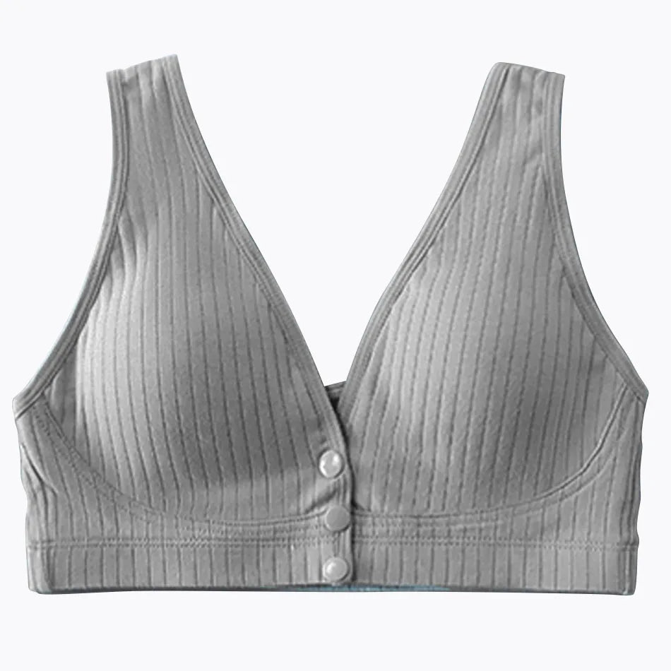 Cotton Maternity Nursing Bras Pregnant Breastfeeding Front Button Thin Breatable Pregnancy Women Underwear No Underwire Bralette