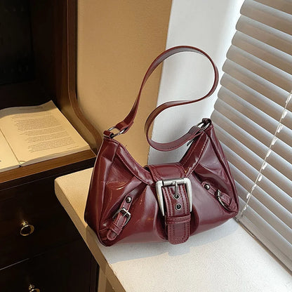 Y2K Retro Pleated Hobo Shoulder Bag for Women Hot Selling Maillard Style Underarm Bag Clutch Handbags for Travel Work Shopping