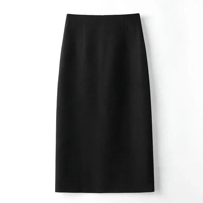 2026 Elegant A Line Long Skirts Women Spring Summer Faldas Fashion High Waist Office Lady Back Slit Mid-Length Pencil Skirts