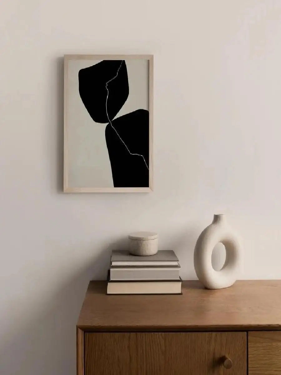 Modern Abstract Beige and White Canvas Painting  Scandinavian Neutral Wall Art Print for Home Decor  Art Gallery Poster