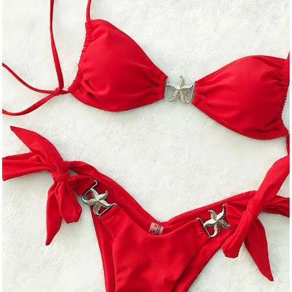 Red Sexy Bikinis 2026 Swimsuit Women Swimwear Push Up Female Beach Swimming Wear Bathing Suits Brazilian Bikini Set Pool Bather