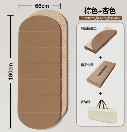 Foldable Extra Thick 10mm Yoga Mat 190x66cm, Non-Slip Noise Reduction Fitness Mat for Home Gym, Anti-Sweat Exercise Cushion