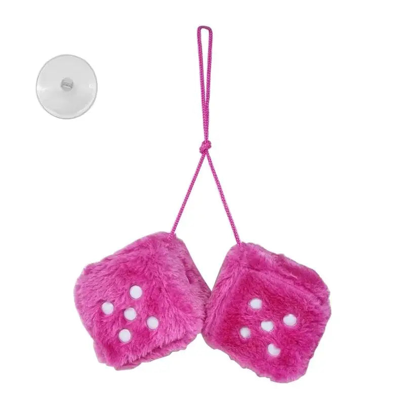 Fuzzy for Car Mirror Hanging Mirror Plush Pair Car Interior Decoration