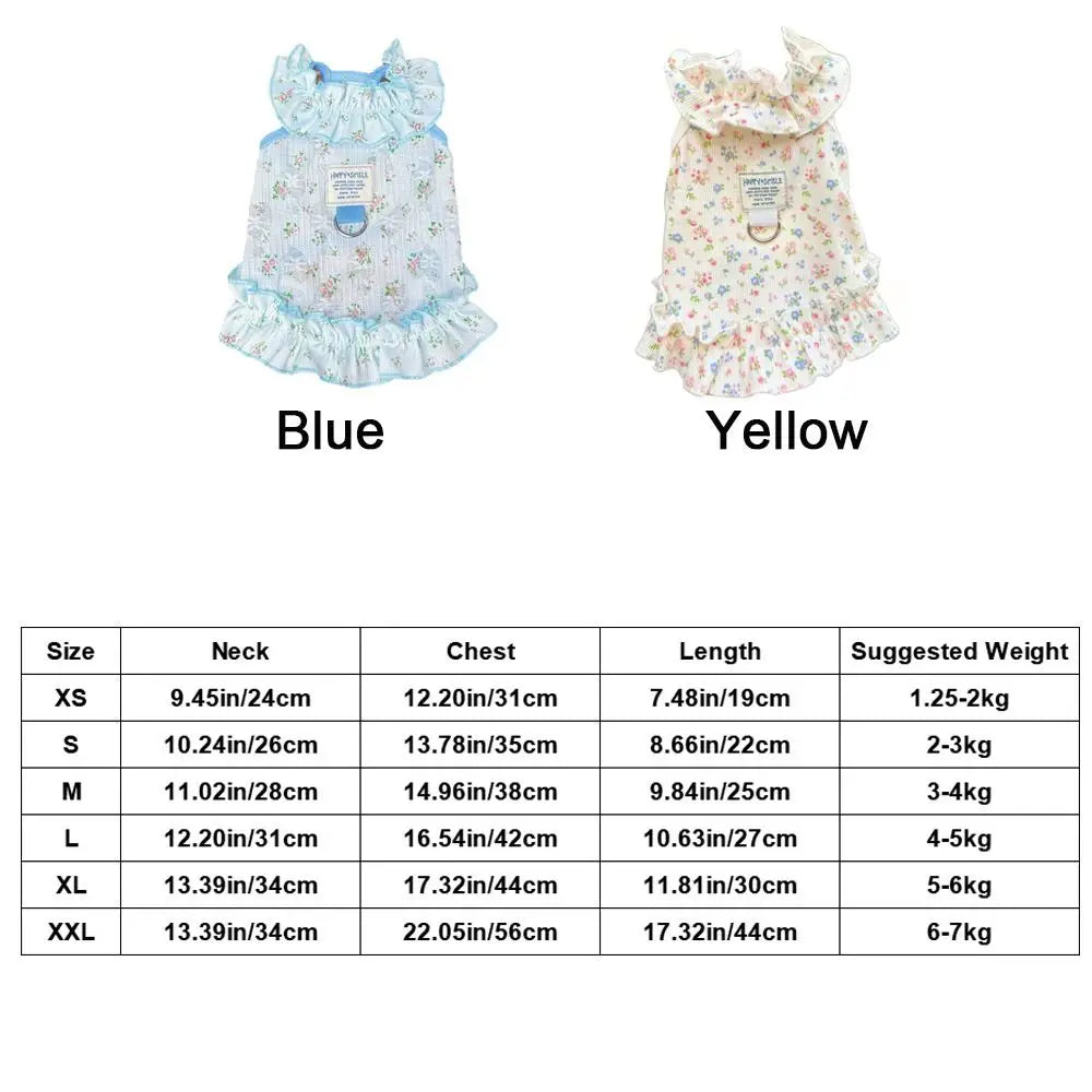 Pet Clothes Thin Dog Cool Dress Cute Breathable Dog Cooler Clothes Soft Skin-friendly Pet Dress for Small Medium Dogs