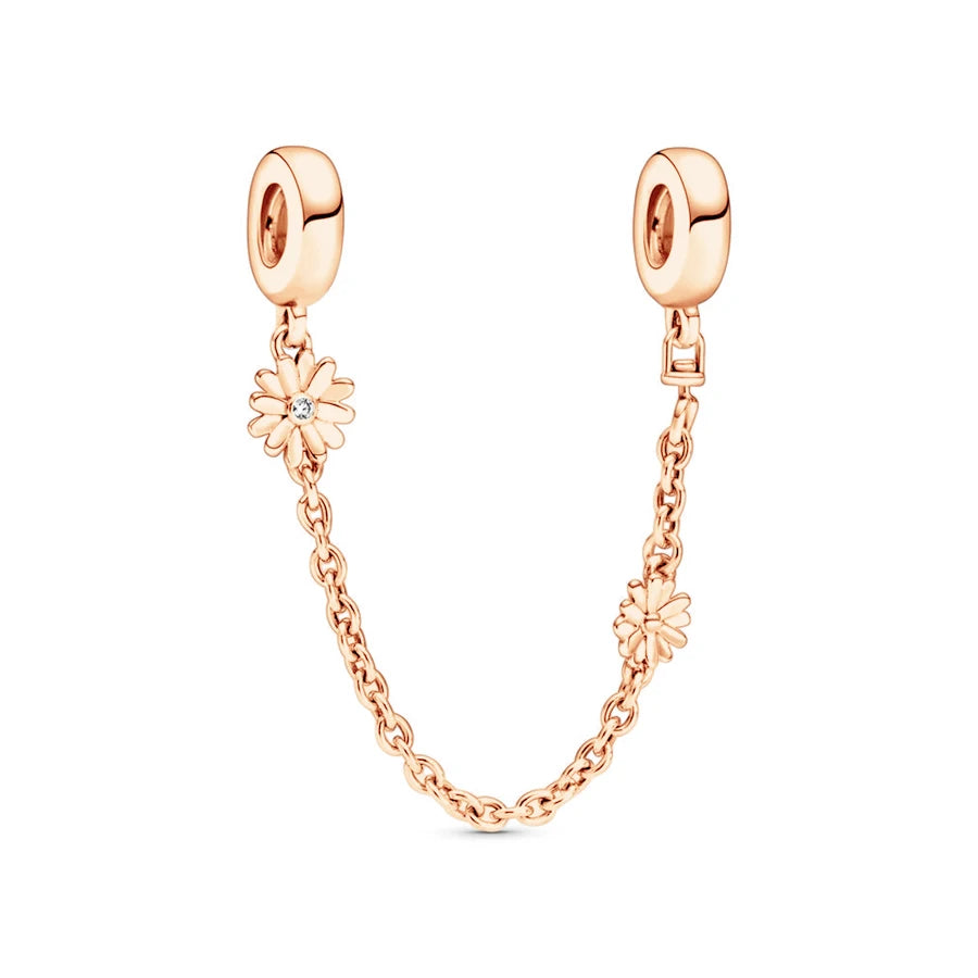 Rose Gold Plated Charms for Bracelet DIY Jewelry Making Heart Flower Strawberry Butterfly Paw Print CZ Pendant Beads Women Gift