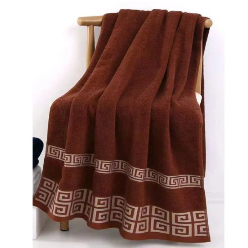 Large 140x70cm Bath Towels Cotton Thick Shower Towel Cover Embroidered Gift Sport Colors - Blue White Brown Black Green Grey