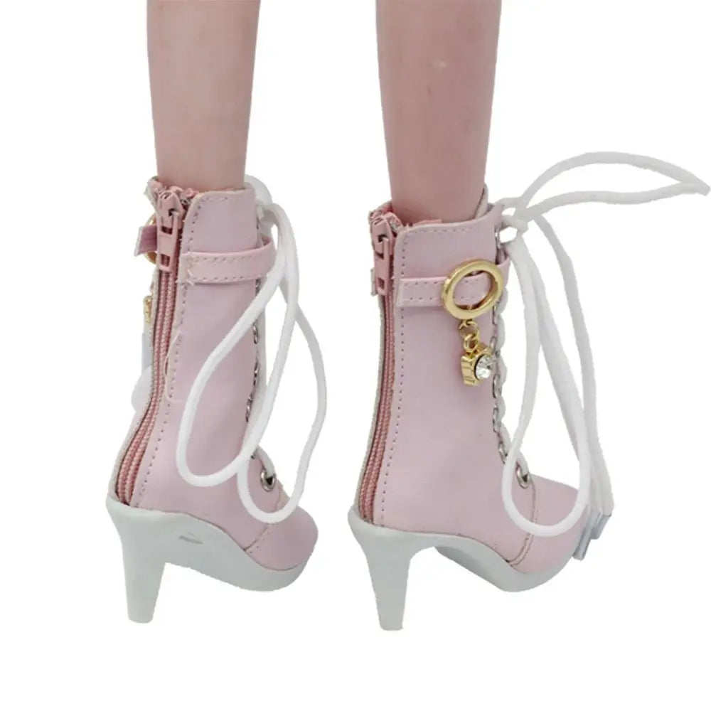 Dolls Accessories PU Leather Dolls Shoes Handmade Fashion Doll High Boots Cute Mini Doll High-heeled Shoes 1/3 BJD