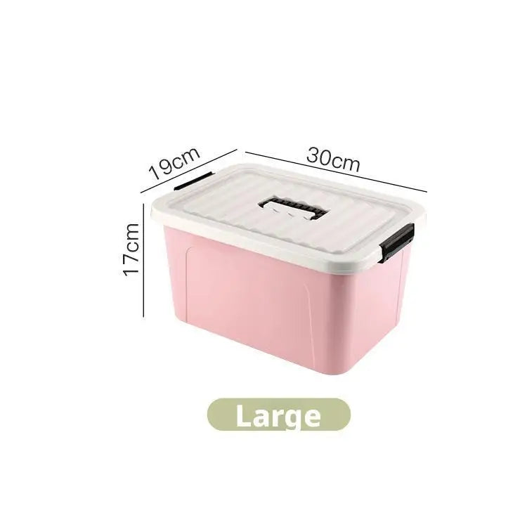 Plastic Storage Box with Cover Clothing Toy Organizer Baskets Multi-Purpose Colorful Stackable Containers Storage Bins Baskets