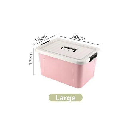 Plastic Storage Box with Cover Clothing Toy Organizer Baskets Multi-Purpose Colorful Stackable Containers Storage Bins Baskets