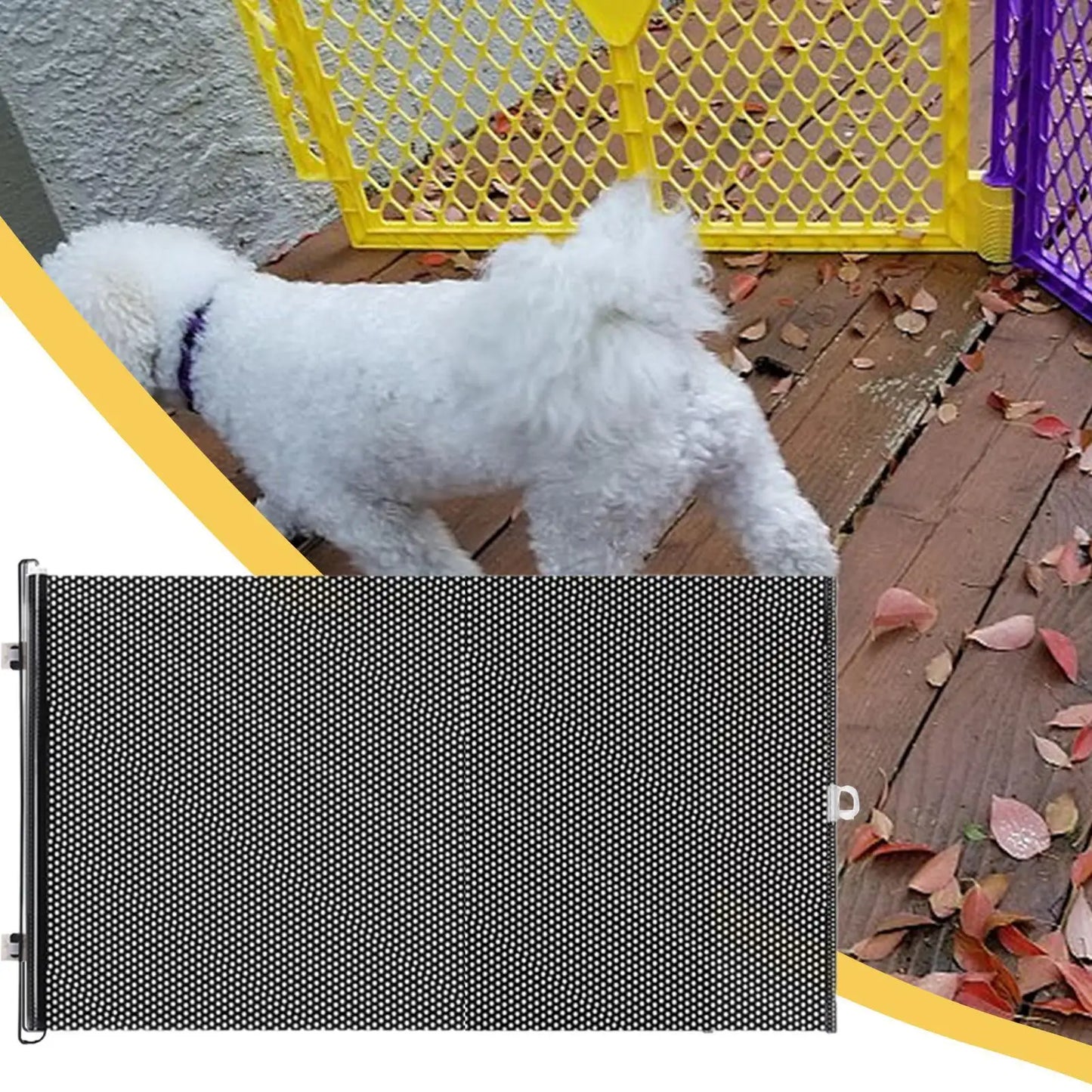 Retractable Barrier Fences Mesh Design Higher Design Mesh Stairs Gate Easy Install Punch-Free Dog Safety Fence Pet Supplies