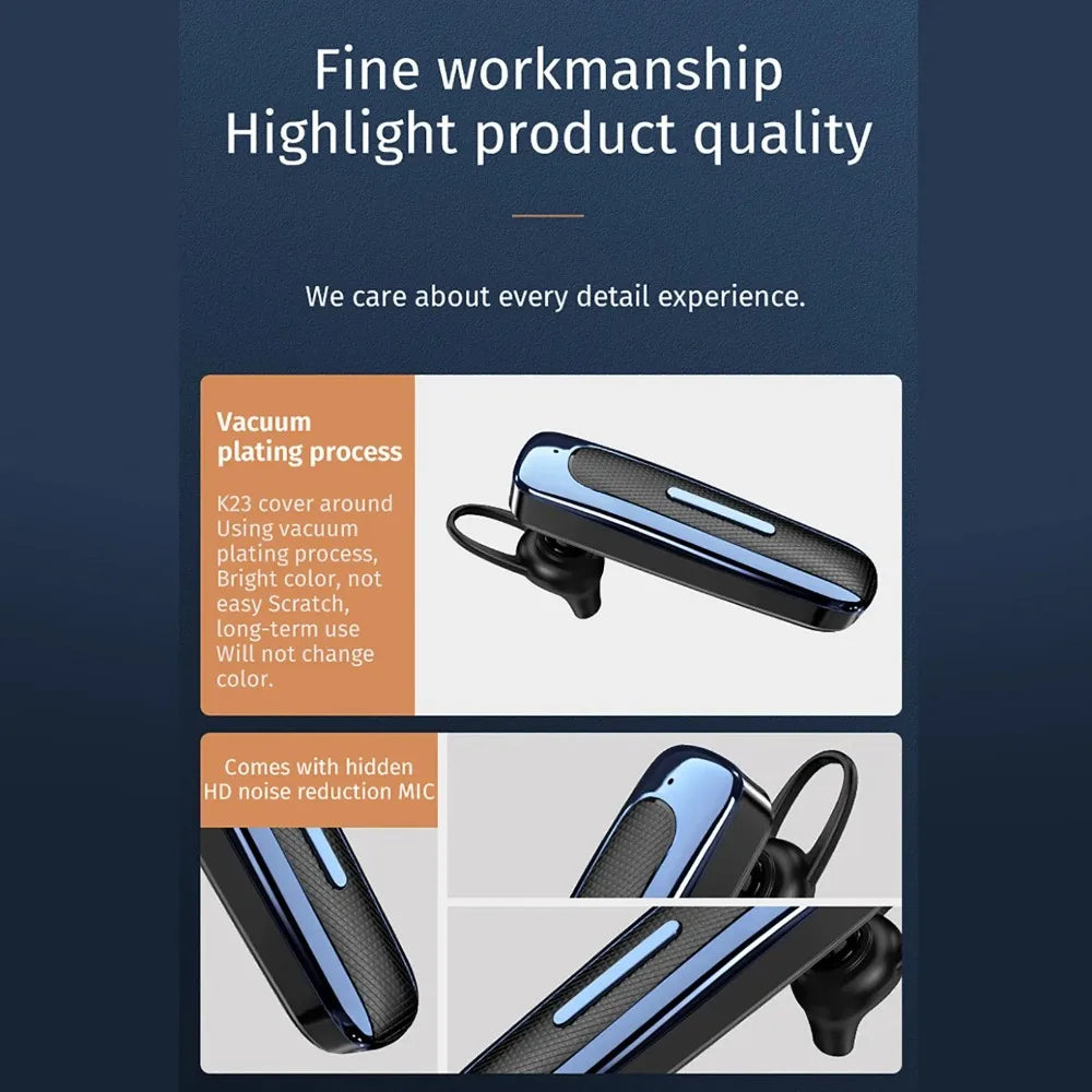 Ear Hook E1 Wireless Bluetooth Earphone Mic Earbuds Business Headphones Single Long Standby E1 Bluetooth Headset Sports