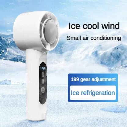 Portable Handheld Fan 199-Speed Mini Fan USB Rechargeable Cooling Refrigeration Fan Pocket Design for Travel Concerts Camping