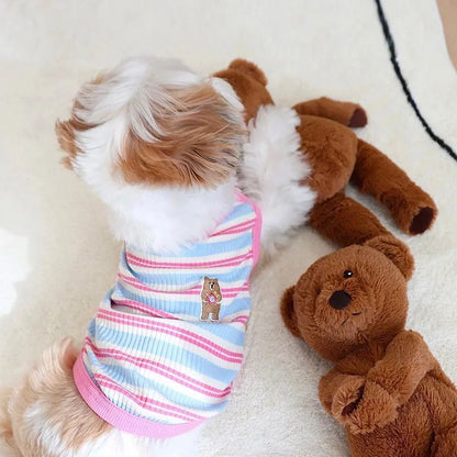 Fashion Dog Vest Summer Pet Dog Clothes for Small Dogs Cute Puppy Thin Shirt Bear Print Cat Vest Pet Clothing Chihuahua Clothes