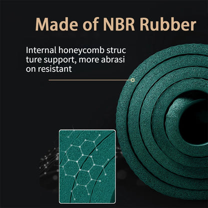20mm Thick Large NBR Yoga Mat 200x90cm with Strap & Storage Bag, Rollable Pilates Workout Mat