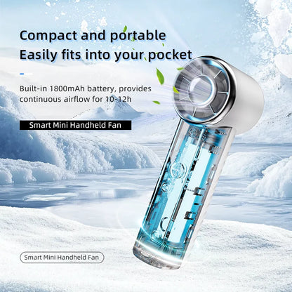 Portable Mini Handheld Fan, 100 Speed USB Rechargeable Outdoor Handheld Mini Fan, With LED Display For Travel Camping 12m/s