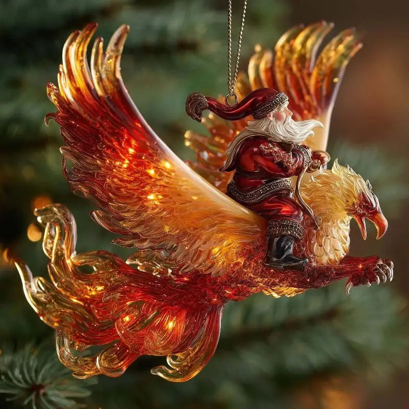Flat 2D Animal-themed Xmas Decorations, Seasonal Acrylic Hanging Pendants for Tree