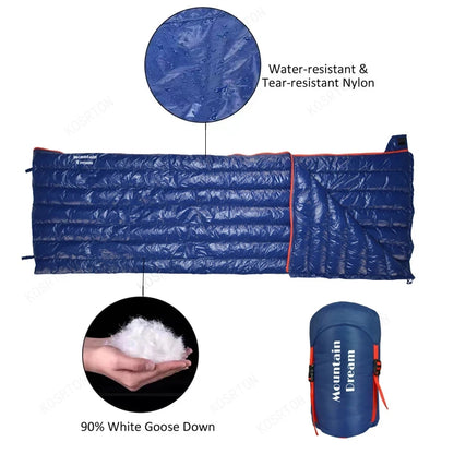 Outdoor Camping Sleeping Bag 90% Goose Down Adult Envelope Type Ultralight Portable Sliping Down Sleeping Bag Hiking Warm Bag