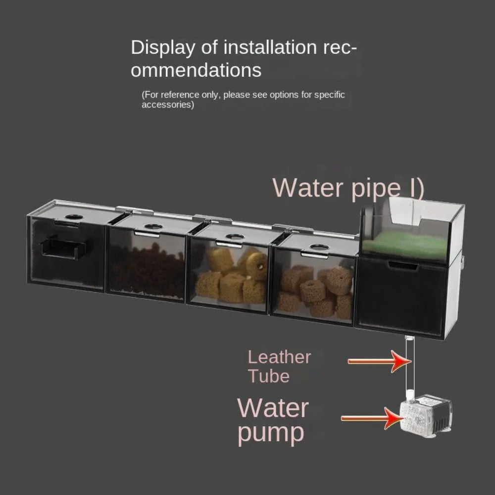 Three-in-one External Aquarium Filter Plastic Silent Fish Tank Filter Box Built-in Oxygenated Water Purifier Aquarium