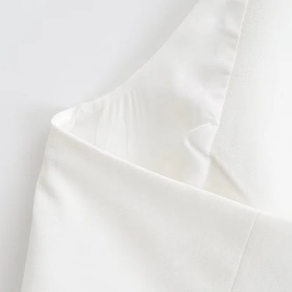 KEYANKETIAN Summer New Single-Row Buttoned-Up Hanging Neck Ultra Short Waistcoat Vest Women's Casual Backless Suspender Top