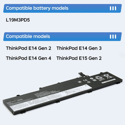 BGBT L19M3PD5 L19C3PD5 Laptop Battery For Lenovo ThinkPad E14 E15 Gen2 Gen3 L20C3PD4 L20D3PD4 L19D3PD5 L19M3PD5 L19L3PD5