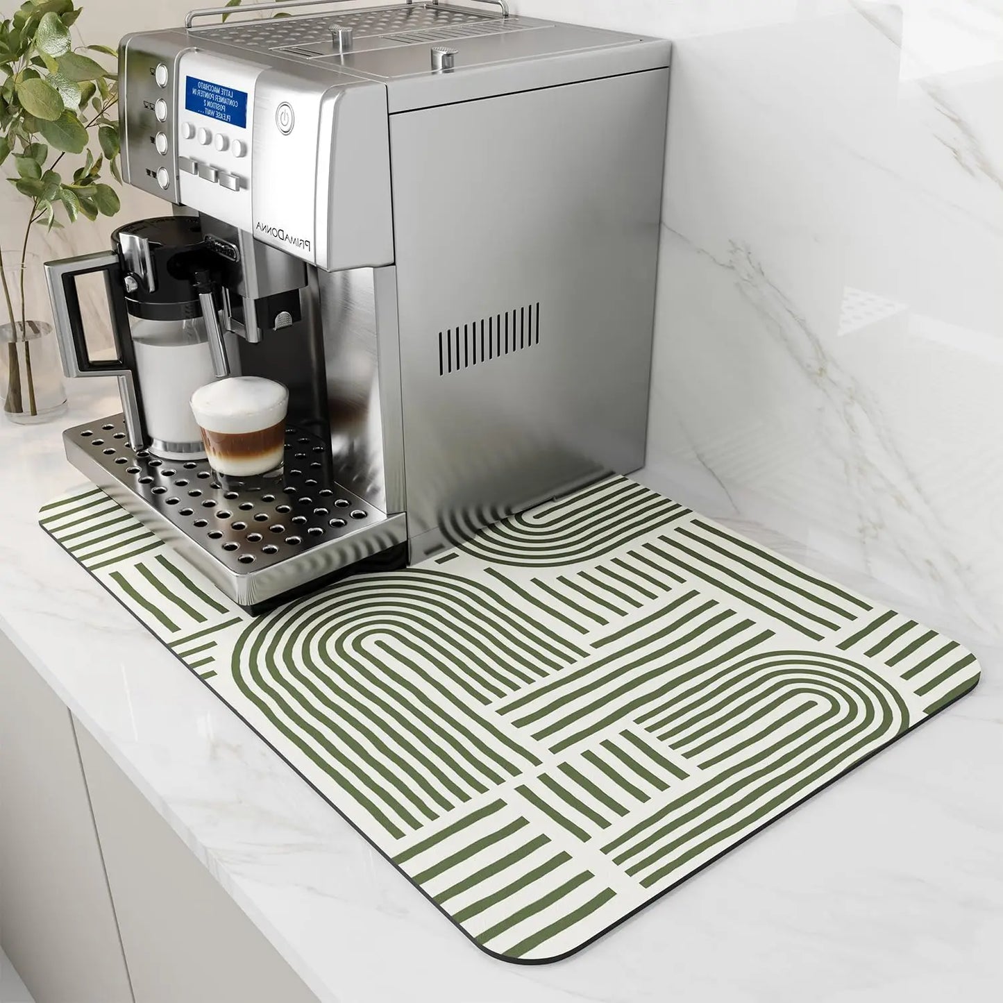 Coffee Machine Mat Rubber Backing Water-Absorbent Dish Drying Pad Kitchen Worktop Drainage Mat Home Decor