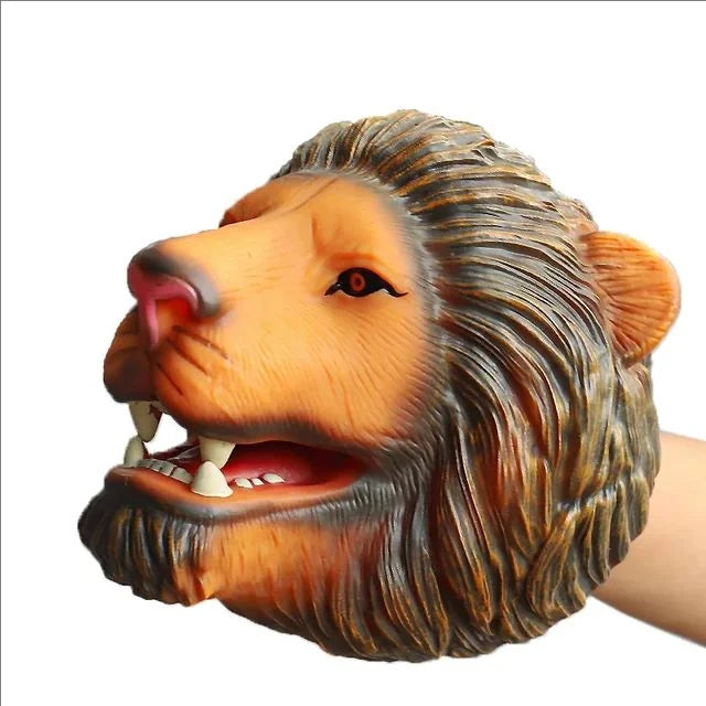 Pet Cat Dog Teasing Hand Puppets Dinosaur head Model Toy T-Rex Dino Jurass Shark Tiger Park Dolls Dinosaur Worlds Soft Plush Toy