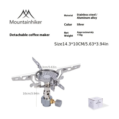Portable outdoor picnic camping coffee stove, small stove, suitable for camping, lightweight stove mini stove head, butane stove