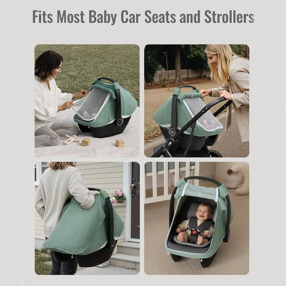 Hot Breathable Baby Car Seat Cover Multi-use Convenient Infant Car Seat Cover Canopy for Breastfeeding