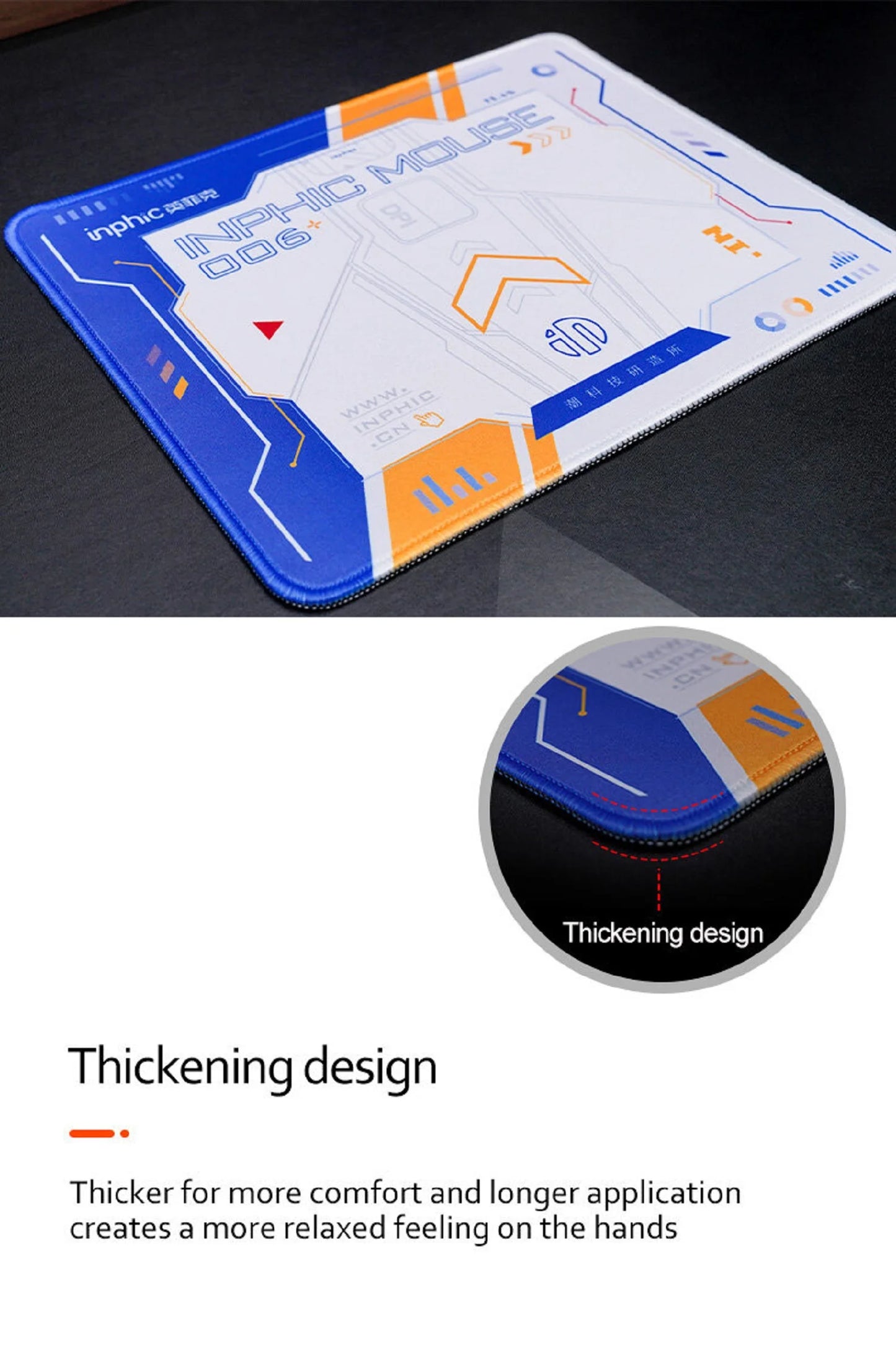 INPHIC PD60 Mouse pad for Office Gaming Use Sci-Fi Mecha Style Mouse Mat 25X30CM