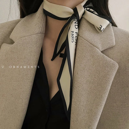 2024 New Luxury Brand Scarf Tarot Women Scarf Bag Hair Skinny Silk Scarves Design Foulard Neckerchief Headband For Ladies