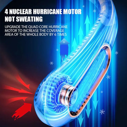 2025 New Best Sellers Wearable Neck Fan Portable Air Conditioner Bladeless Neck Fan Air Cooler 5 Gears and LED Display Screen