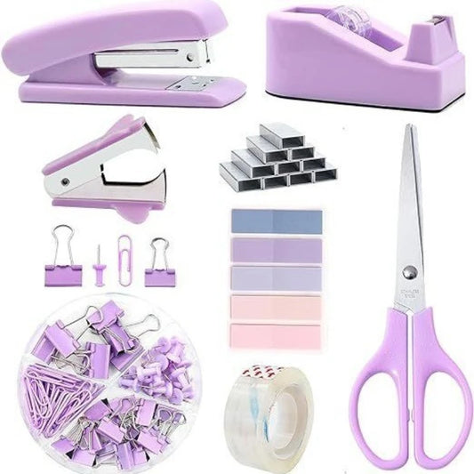 Desk Organizers Accessories Office Supplies with Stapler, Staple Remover, Clips, Scissor, Rule back-to-school Students Supplies