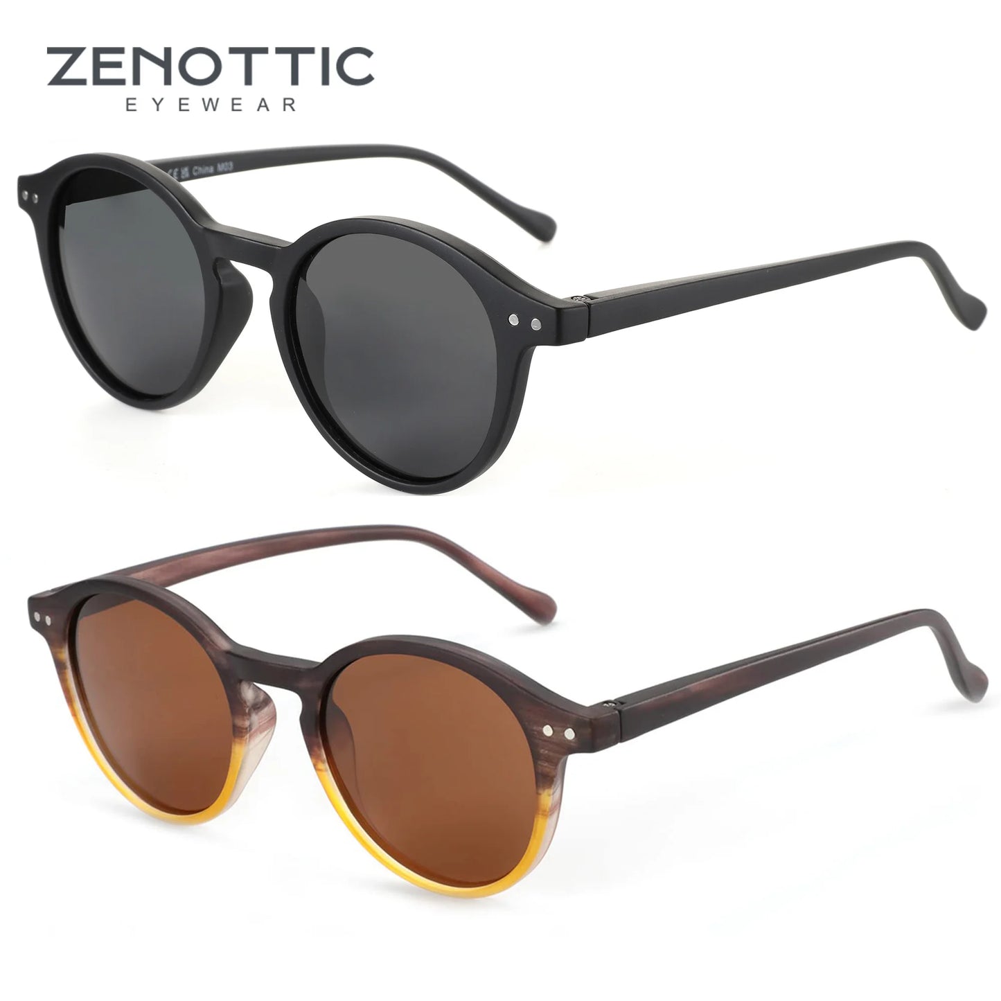 ZENOTTIC Retro Polarized Sunglasses 2026 2025 Men Women Vintage Small Round Frame Sun Glasses Polarized Lens UV400 Goggles Shade