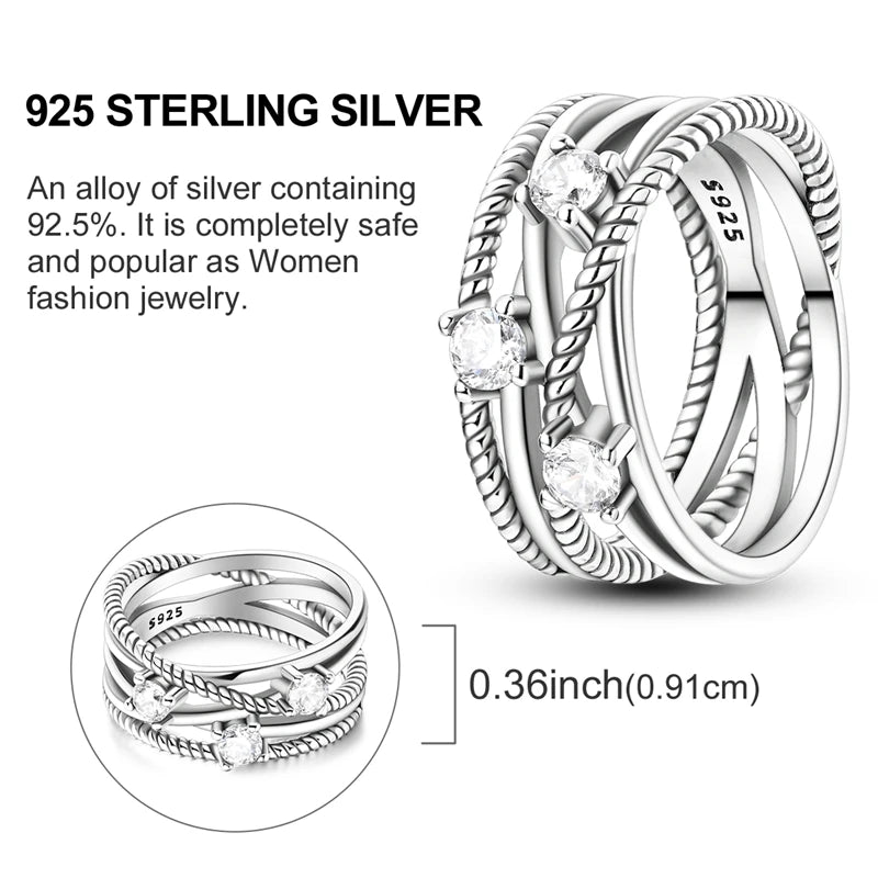 Hot Sale 925 Sterling Silver Ring Eye Plam Frefly Stars Heart Rings For Wedding Women Girls Jewelry Anniversary