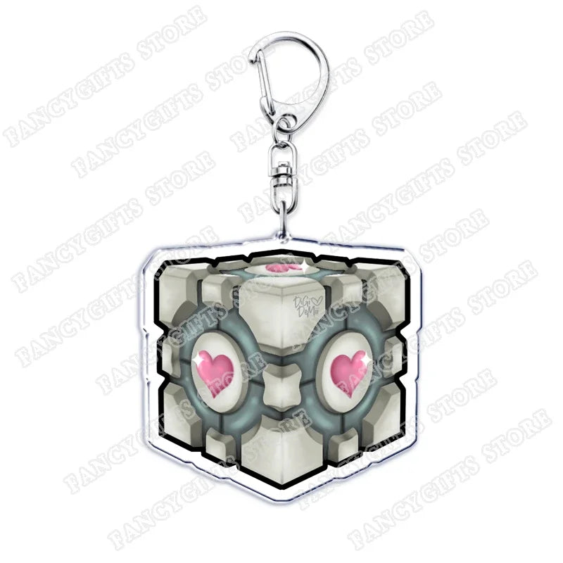 Trending Video Game Keychains for Accessories Bag Glados Aperture Laboratories Science Keyrings Jewelry Gamer Fans Gaming Gifts
